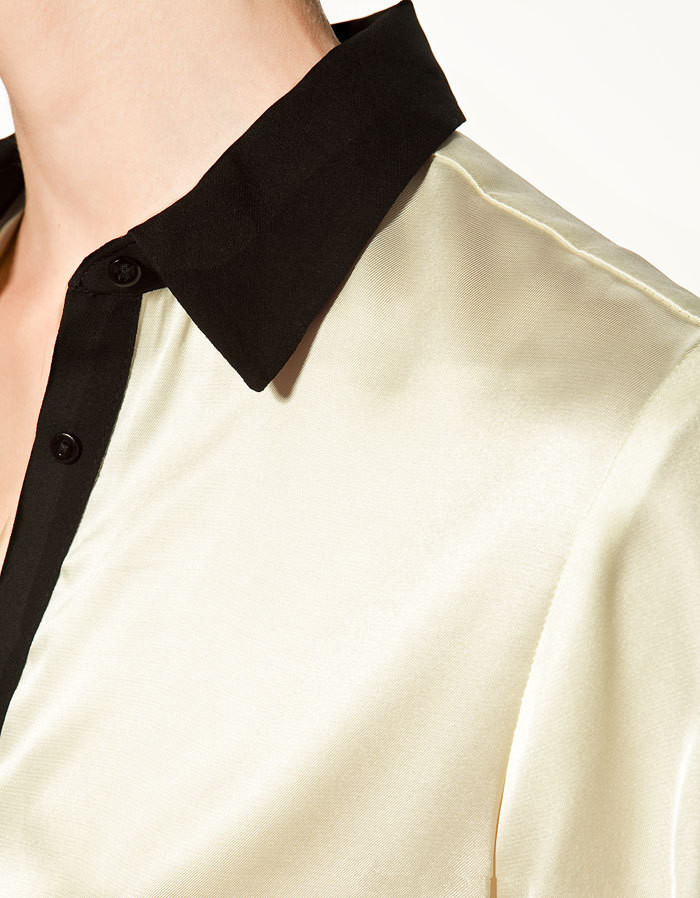 Midline black trim women casual blouses - Click Image to Close